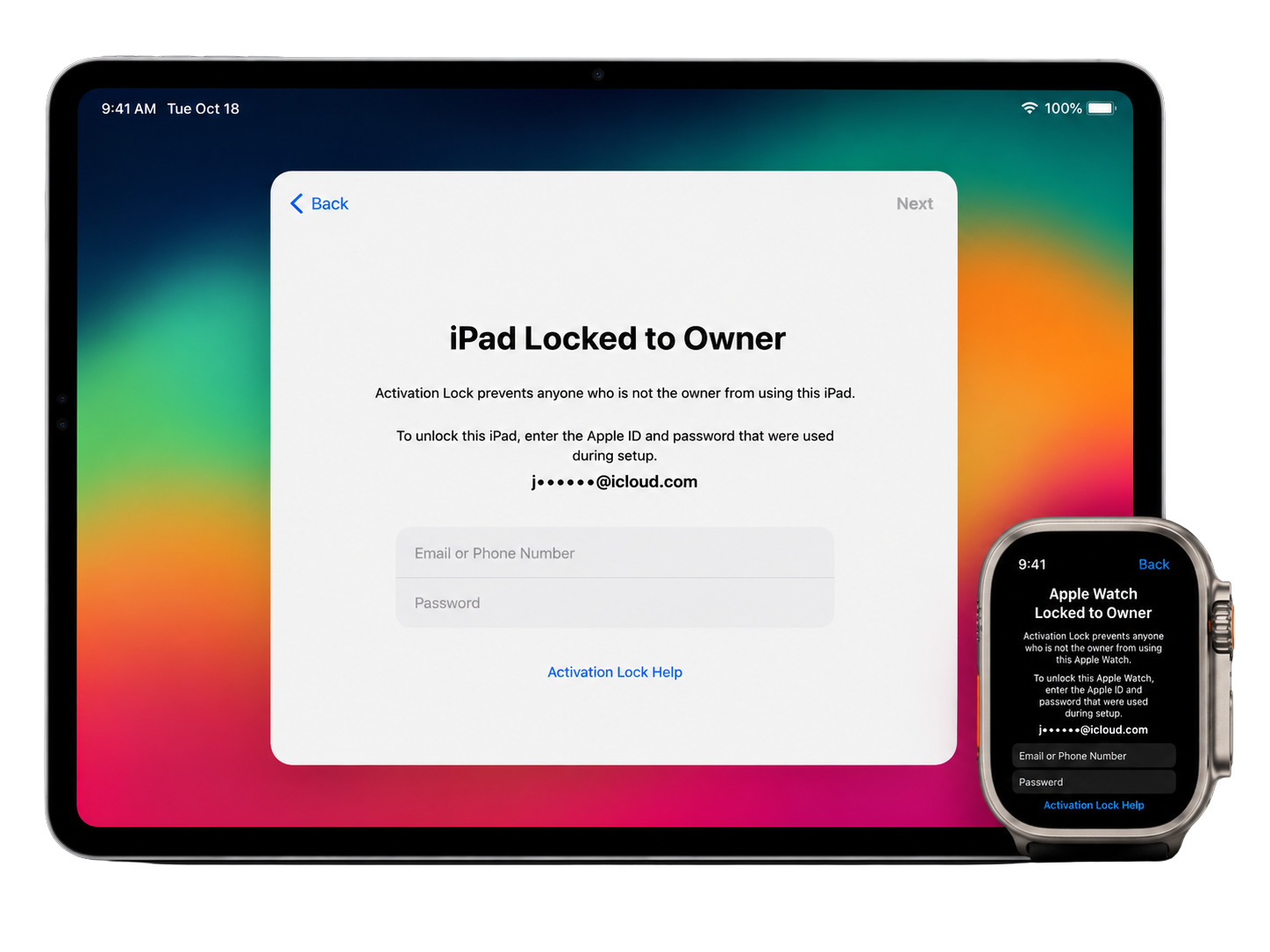 iPad showing iOS Activation Lock screen — iPad Locked to Owner